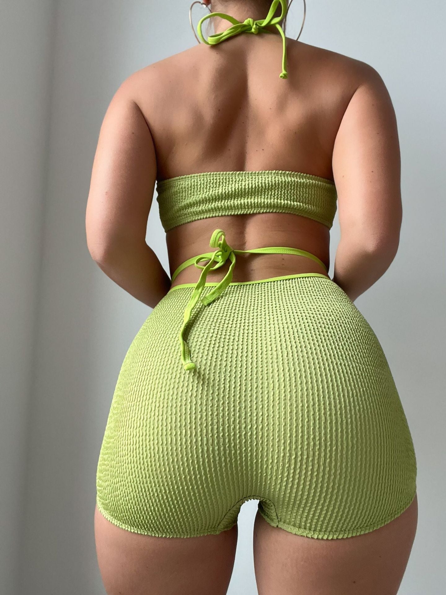 Solid Color Halter Sexy Split Swimsuit Bella Mia